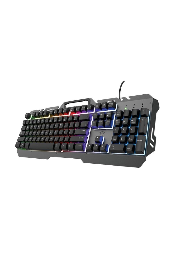 Teclado Gamer Metálico Rgb Trust GXT 853 Metal Rainbow TRUST-0