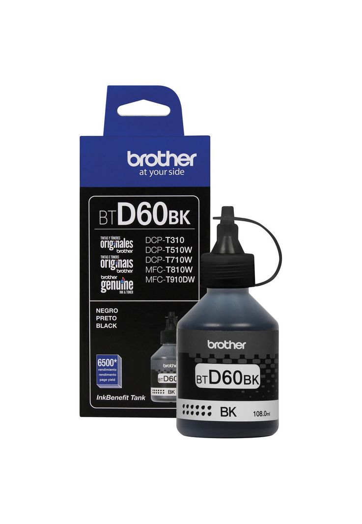 Botella De Tinta Original Brother Negro Btd60bk-0