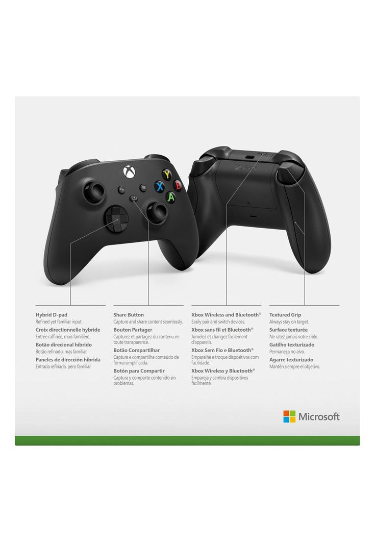 Control Inalámbrico Microsoft Xbox + cable USB-C CarbonBlack-1