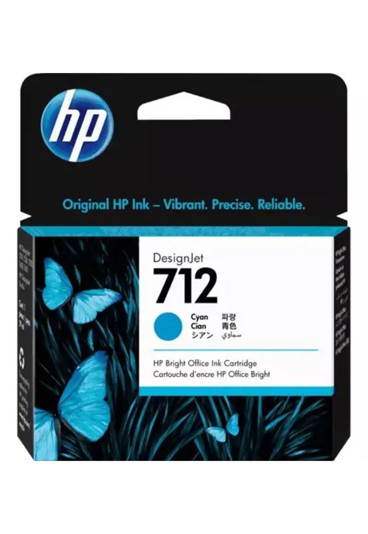 Cartucho de Tinta HP 712 Cyan 29 ml DesignJet Original-0