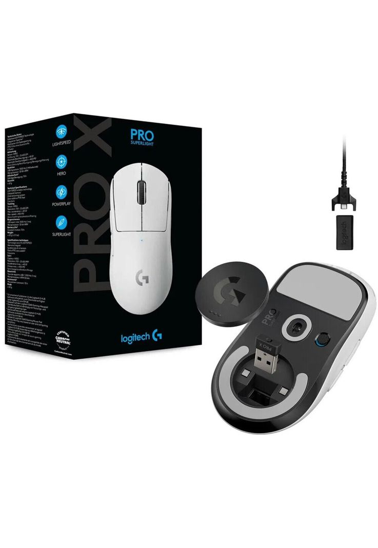 Mouse Logitech G Pro X Superlight Lightspeed BT Blanco-7