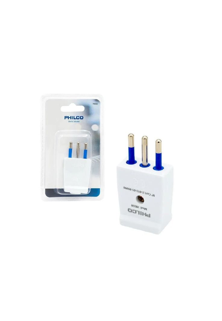 Enchufe Macho Vertical 2p + T Blanco Philco 78550-0