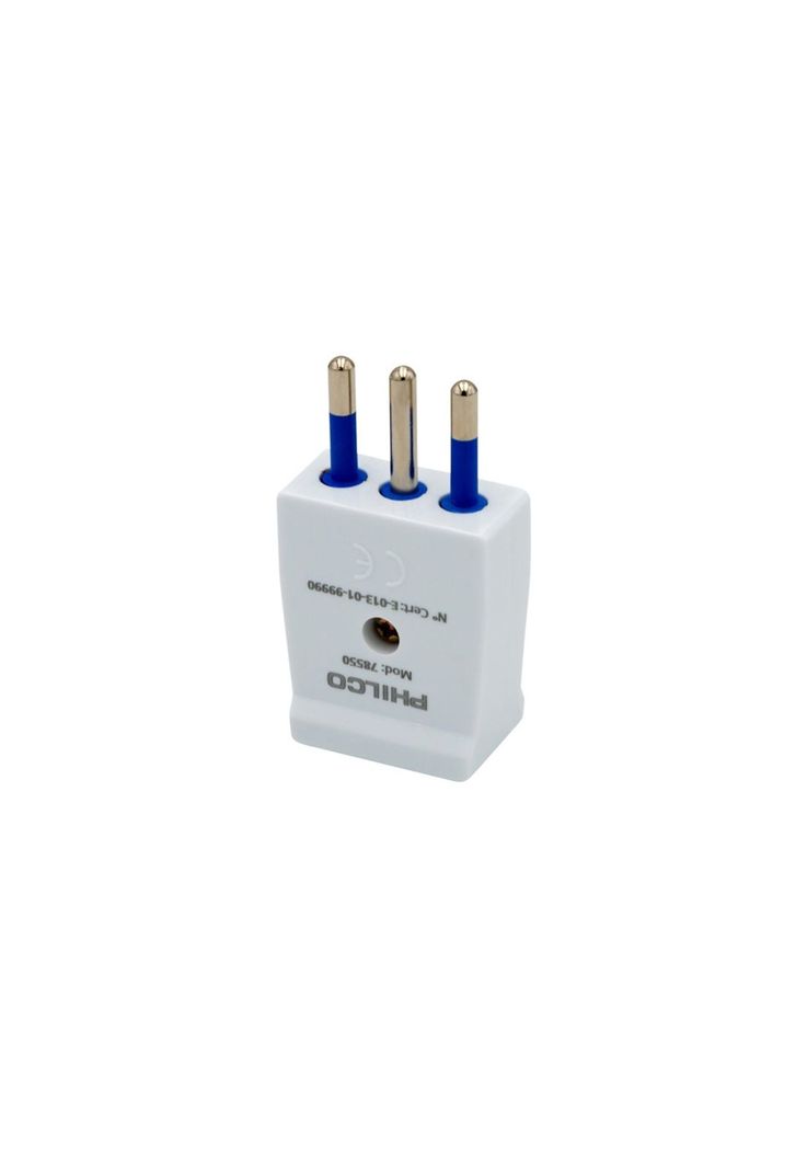 Enchufe Macho Vertical 2p + T Blanco Philco 78550-2