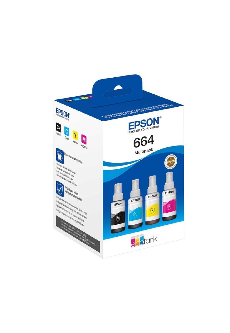 Tinta Epson 664 Pack 4 Colores Negro Cian Magenta Amarillo-0
