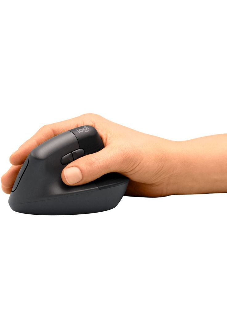 Mouse Ergonómico Logitech Lift 6 Botones Bluetooth,Grafito-1