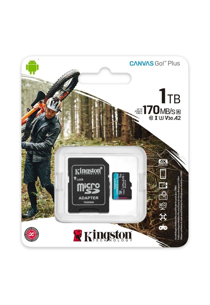 Tarjeta MicroSD Kingston Canvas Go! Plus 1TB Adaptador SD-0