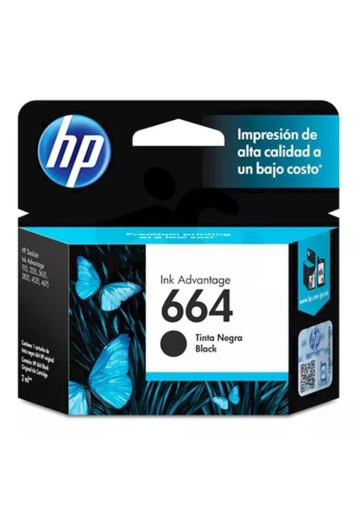 Cartucho De Tinta Hp 664  Negro 120 Páginas Original-1