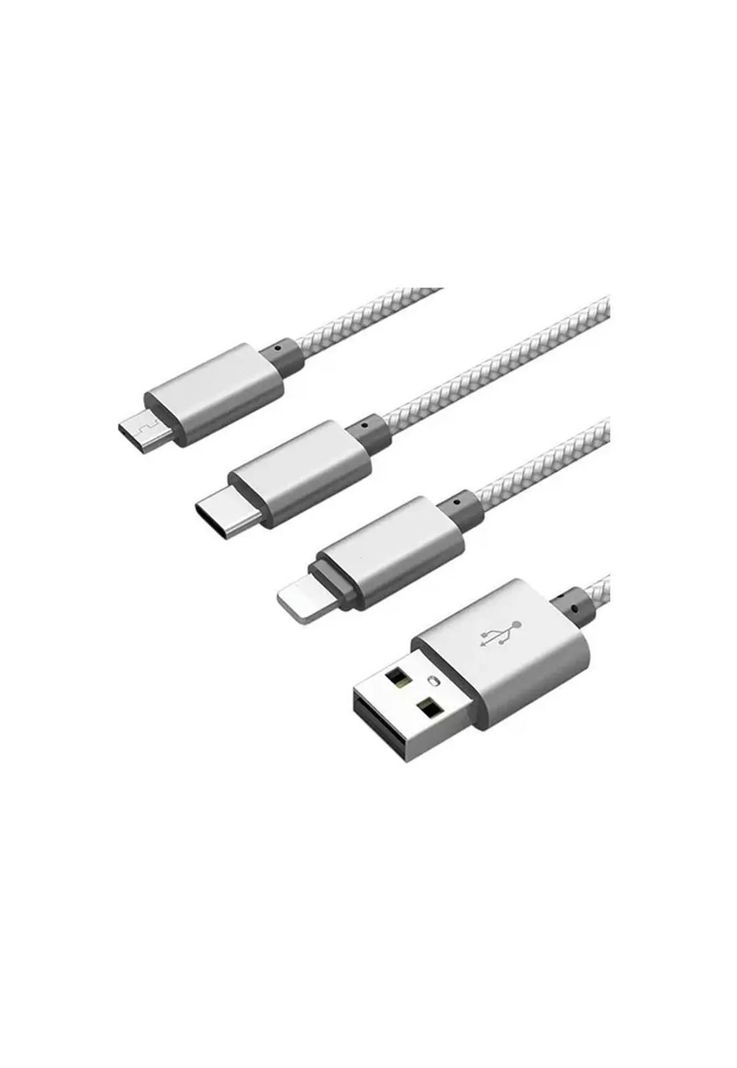 Cable carga rapida 3 en 1 Philco Micro USB+USB-C+Lighting-0