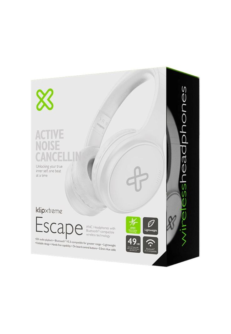 Audífonos Klip Xtreme Escape ANC Bluetooth Blanco-1