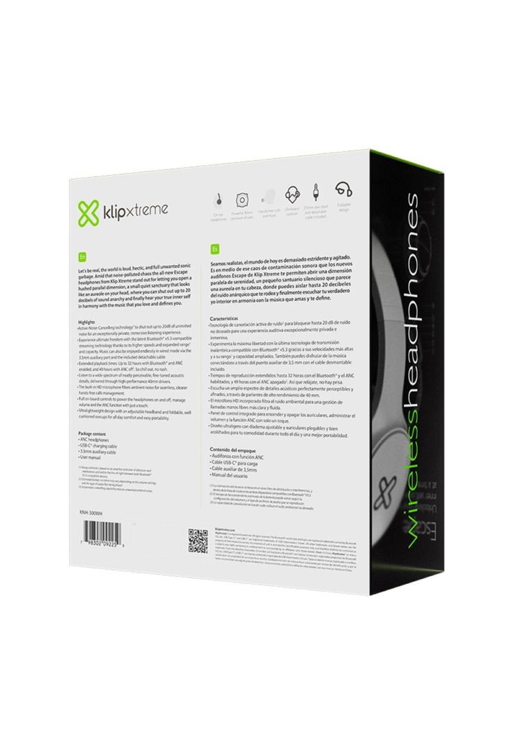 Audífonos Klip Xtreme Escape ANC Bluetooth Blanco-2