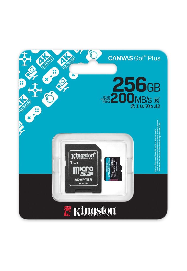 Tarjeta MicroSD Kingston Canvas Go! Plus 256GB Adaptador SD