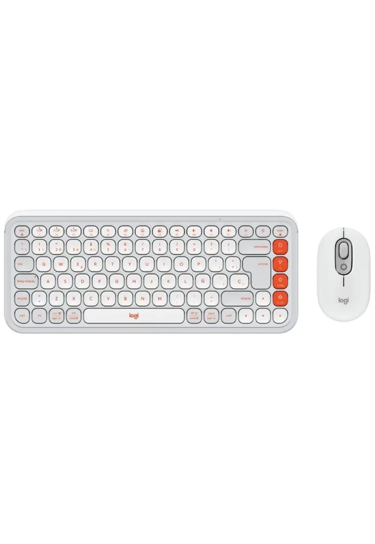 Kit Logitech Pop Icon Teclado + Mouse Inalámbrico BT Blanco-0