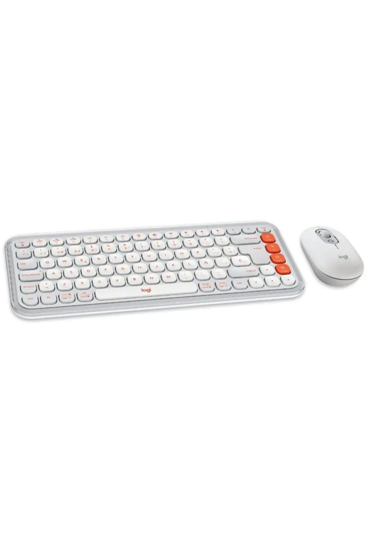 Kit Logitech Pop Icon Teclado + Mouse Inalámbrico BT Blanco-1