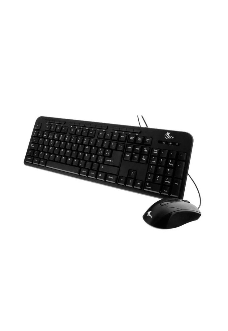 Kit Teclado + Mouse Xtech Multimedia 1000dpi Español Negro-0
