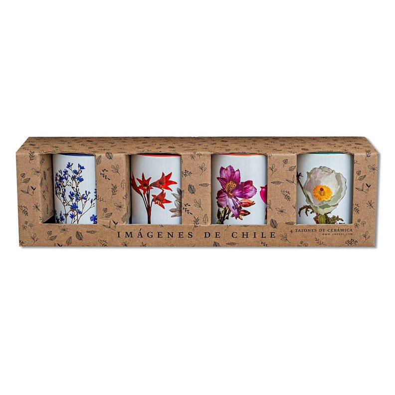 Set De 4 Tazones De Flores N°1-1