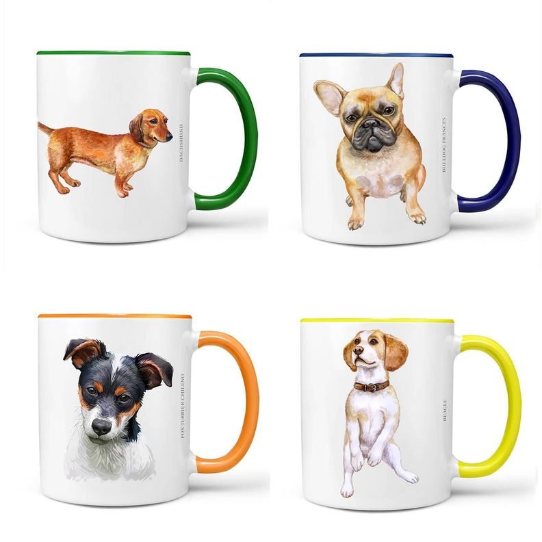 Set De 4 Tazones De Perros N°2-0