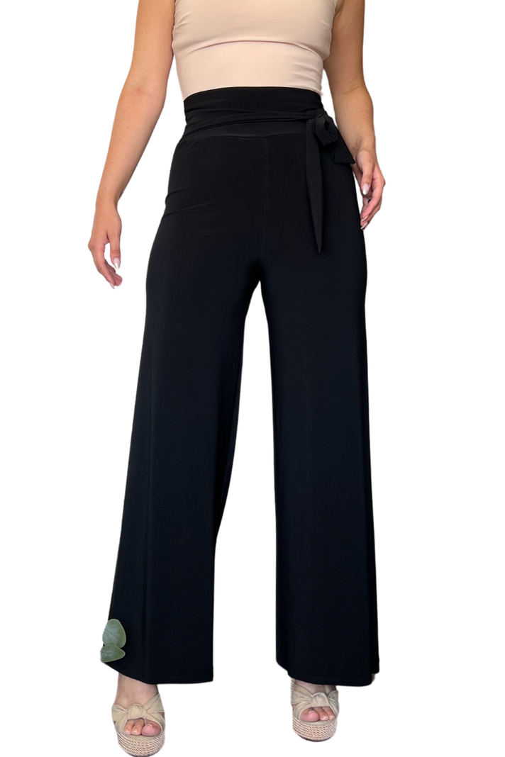 Pantalón palazzo mujer elasticado con amarras-0