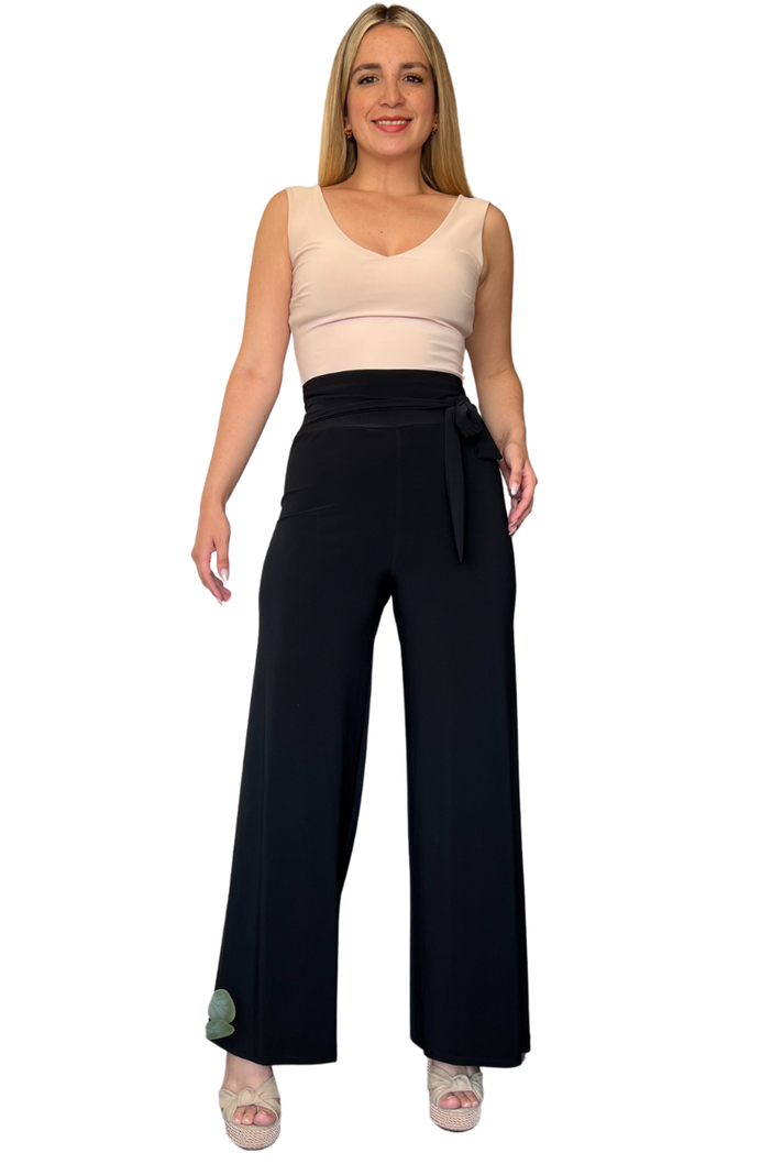 Pantalón palazzo mujer elasticado con amarras-1