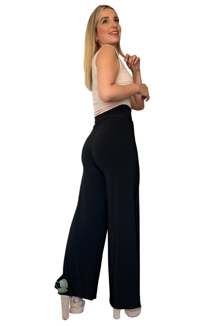 Pantalón palazzo mujer elasticado con amarras-2