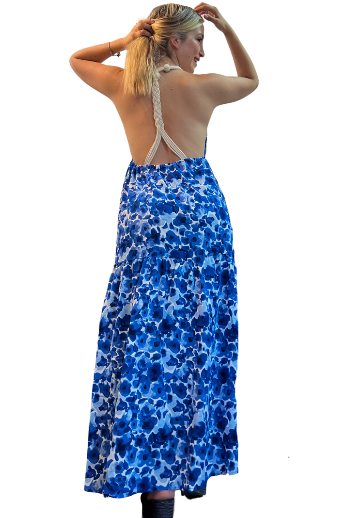 Vestido largo Lucky Diamonds estampado flores-1