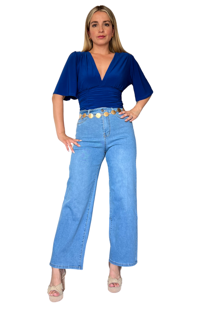 Jeans wide leg mujer celeste tiro alto y elasticado-1