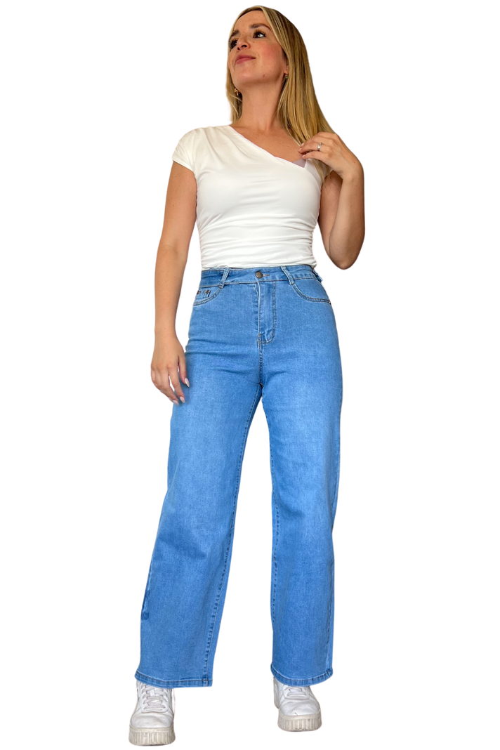 Jeans wide leg mujer celeste tiro alto y elasticado-3