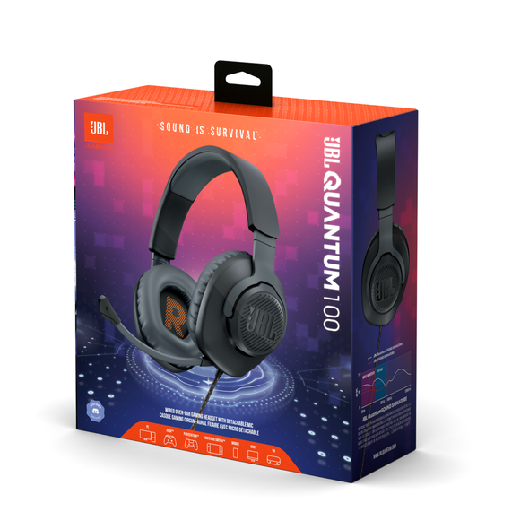 JBL Audifonos Gamer Over-ear Quantum 100 Negro-1