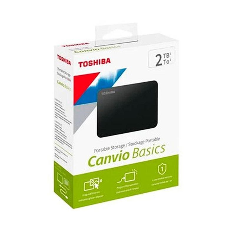 Disco Duro Externo Toshiba Canvio Basics, 2TB, USB 3.0, Negro-1