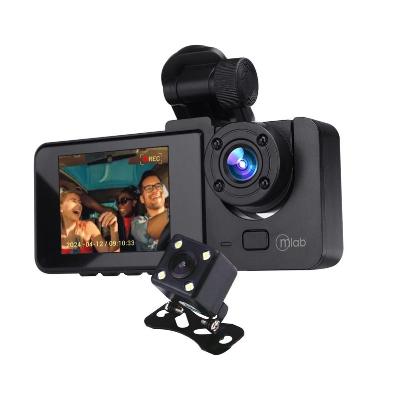 Camara MLAB Auto DVR FHD 3 CAMARAS FRONT 1080p / INSIDE 720p / BACK 720p