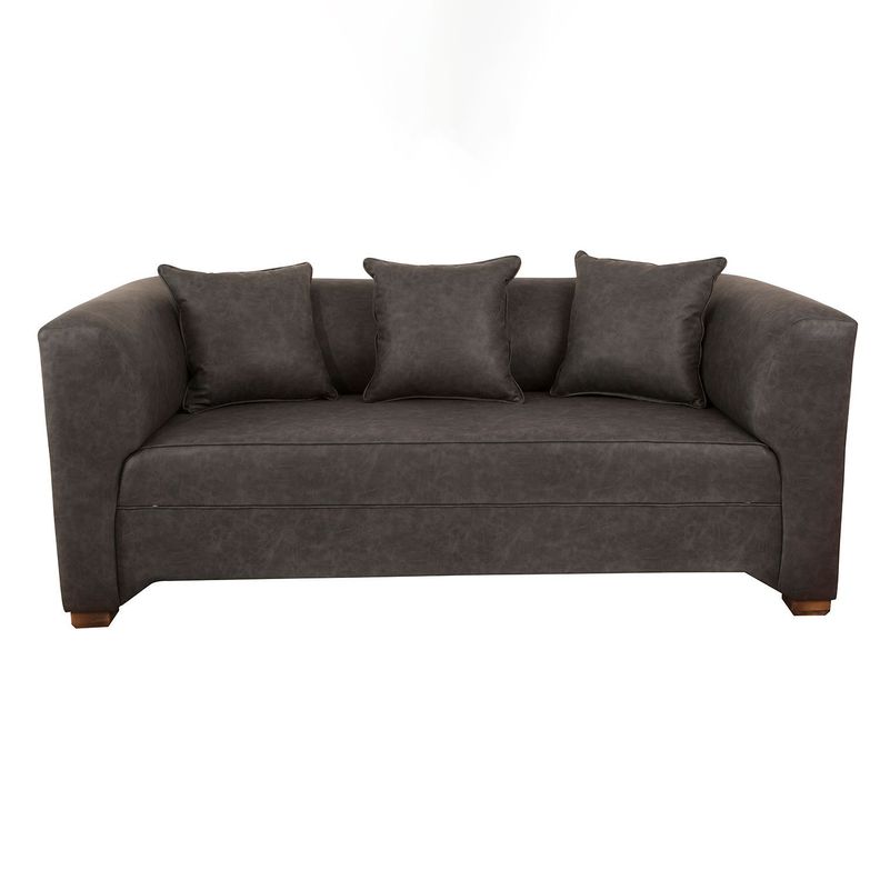 Sofa Metropolitan 3 Cuerpos - Cuero Sintetico Auris Negro