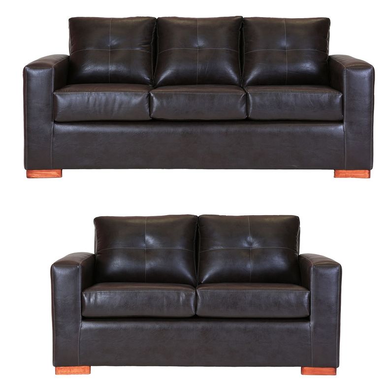 Living Franco 32 - Cuero Sintetico Pu Cafe Oscuro
