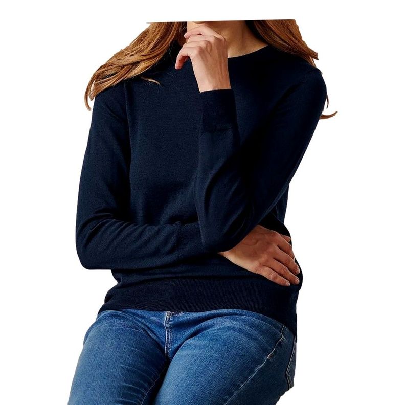 Sweter De Lana Merino Azul Mujer Tchibo-2
