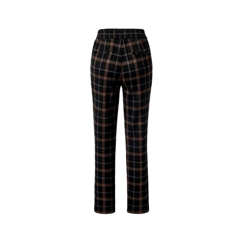 Pantalon Buzo A Cuadros Cafe Mujer Tchibo-1