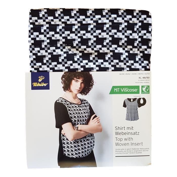 Camisa Blanco Negro Mujer Talla PLUS -1