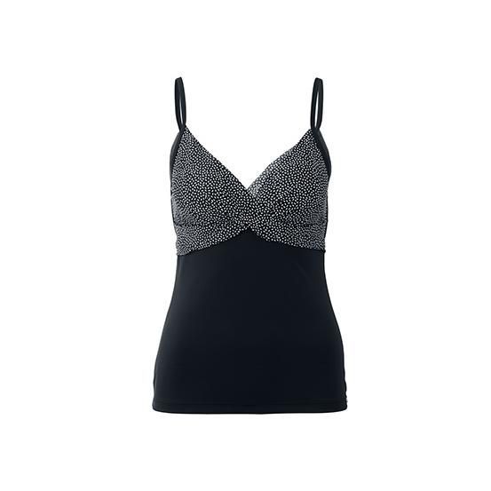 Tankini Top Negro Blanco Mujer-0