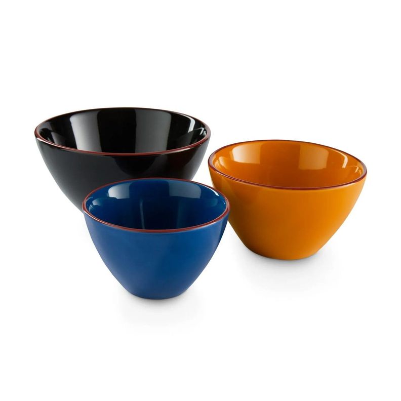 Juego 3 Bols Colores Gres Esmaltado Tchibo -0