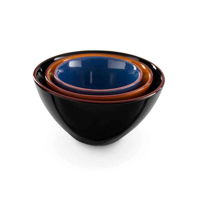 Juego 3 Bols Colores Gres Esmaltado Tchibo -1