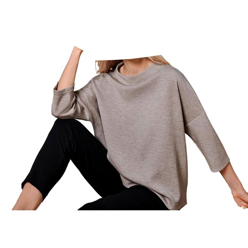 Sudadera Mangas 3/4 Taupe Mujer Tchibo-2