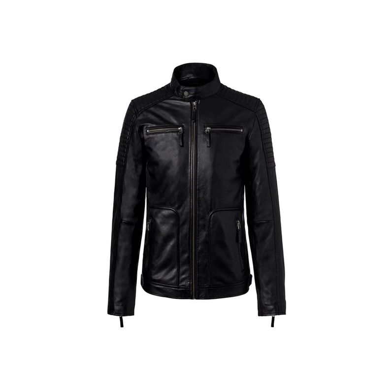 Chaqueta De Cuero Negro Hombre Tchibo-0