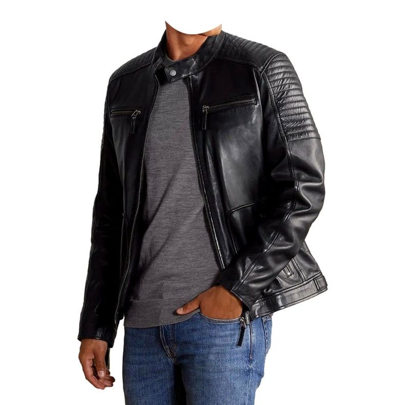 Chaqueta De Cuero Negro Hombre Tchibo-2