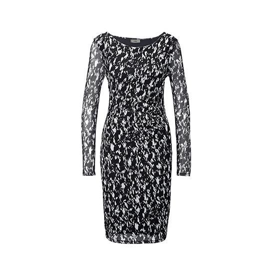 Vestido Jersey Balnco Negro Mujer-0
