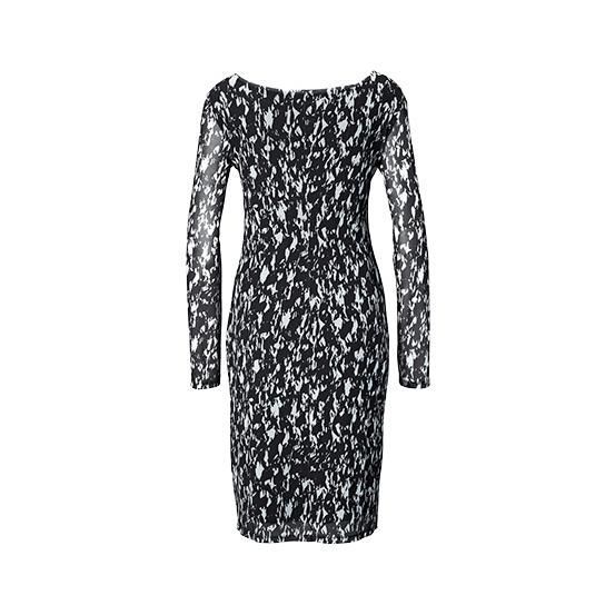 Vestido Jersey Balnco Negro Mujer-2