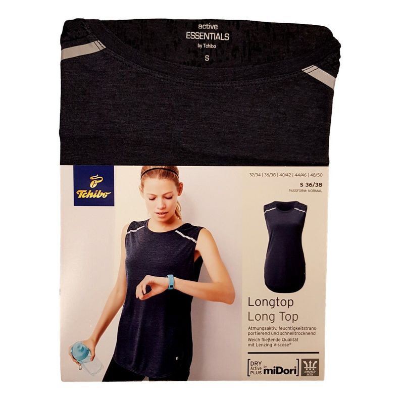 Top largo Deporte Mujer Gris-0