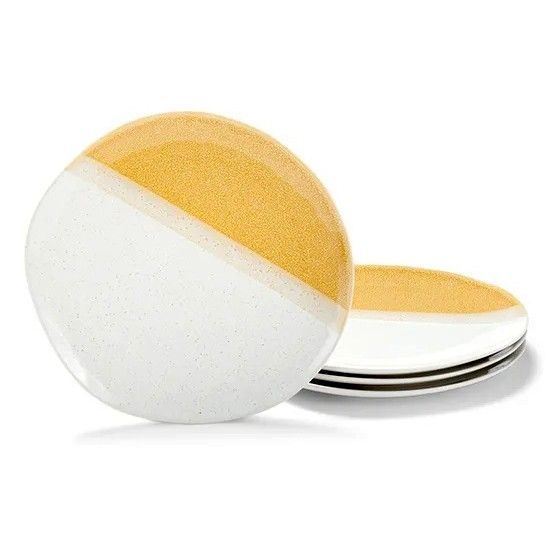 Platos Porcelana Color Forma Irregular (Set 4) Tchibo-0