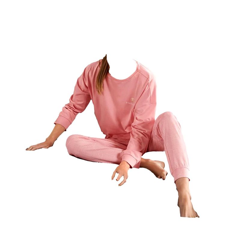 Conjunto De Pijama Algodón Rosa Mujer Tchibo-4