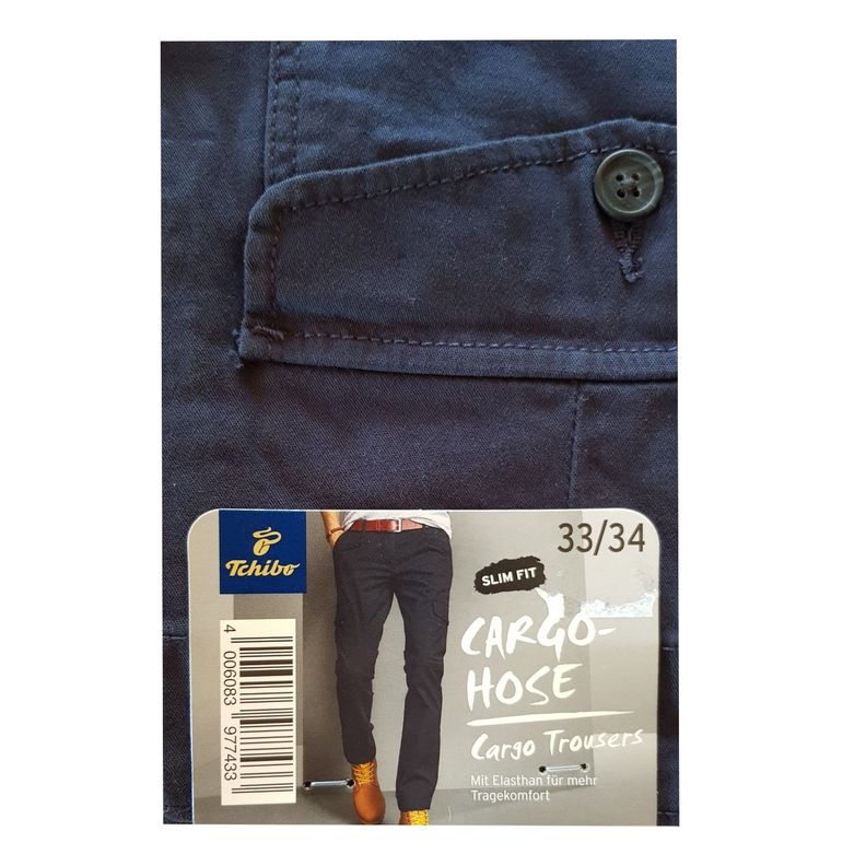 Pantalones Cargo Azul Hombre-1