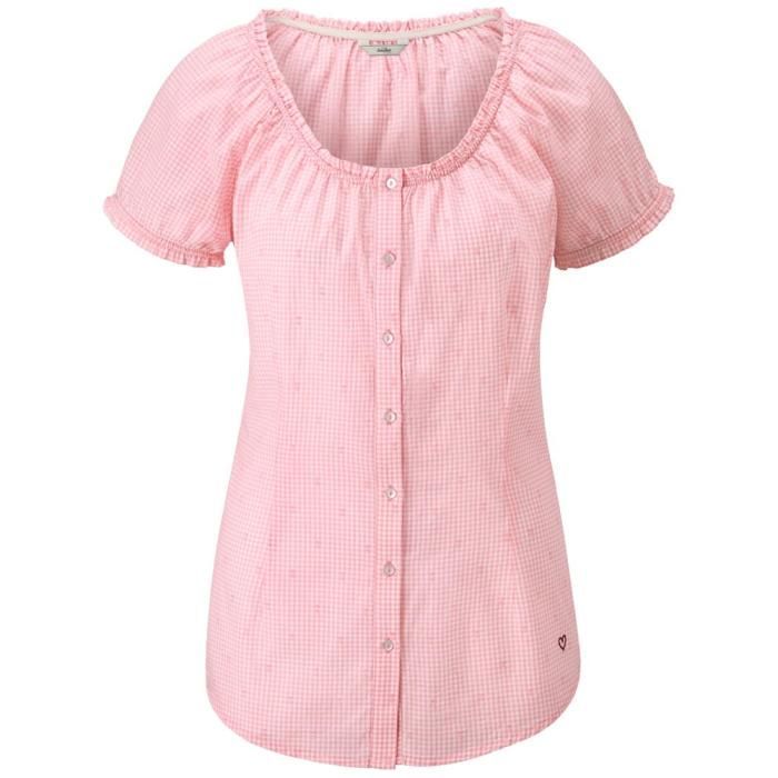 Blusa Manga Corta Rosada Mujer-0