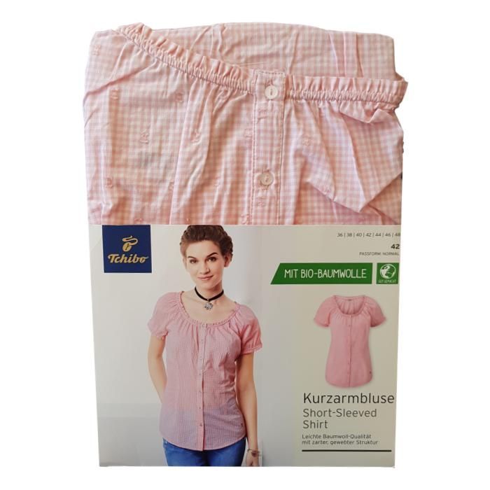Blusa Manga Corta Rosada Mujer-1