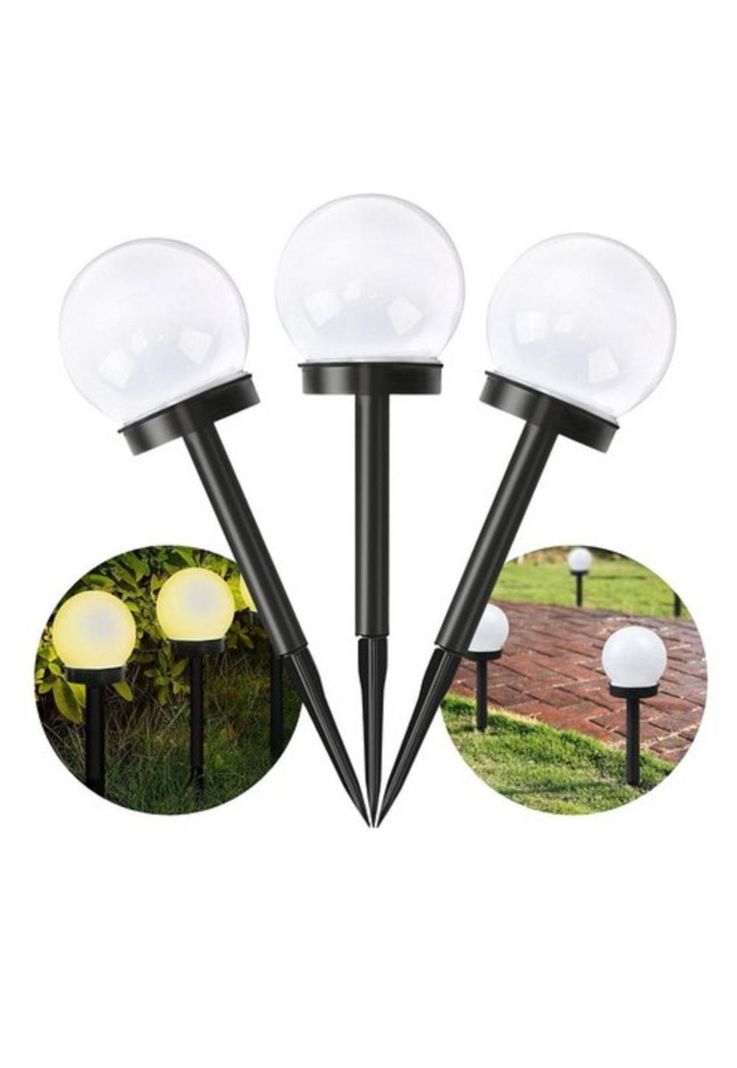 Pack 3 Foco Led Solar Lamparas Luz Solar Jardin Exterior-0