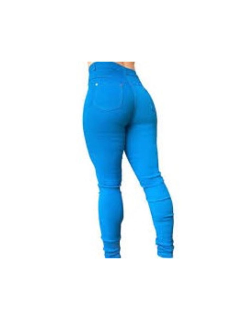 Pantalón Leggins Tipo Jeans Elástico De Mujer (colores) Azul marino-2